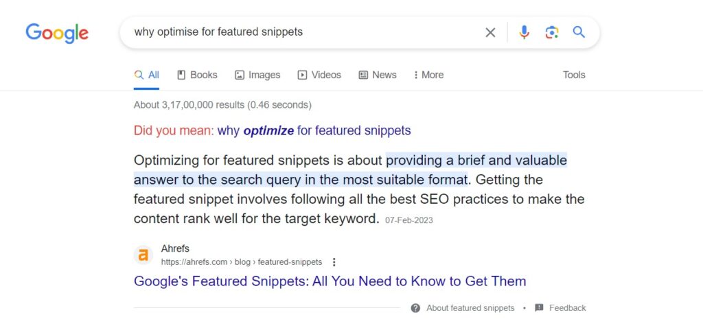 Why SaaS companies should optimise for featured snippets?