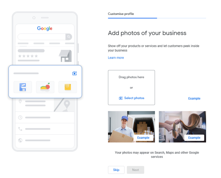 add photos in google business profile