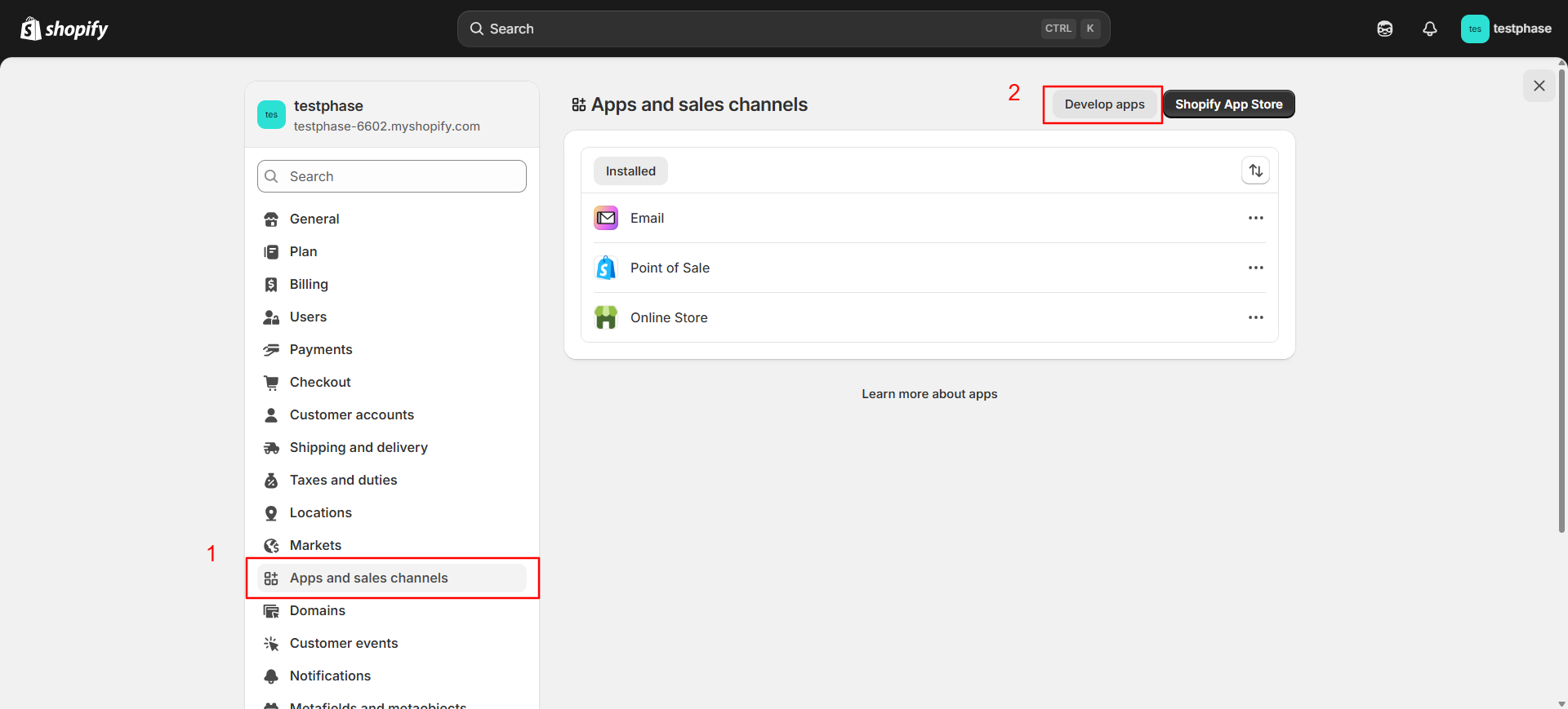 Apps and sales channels