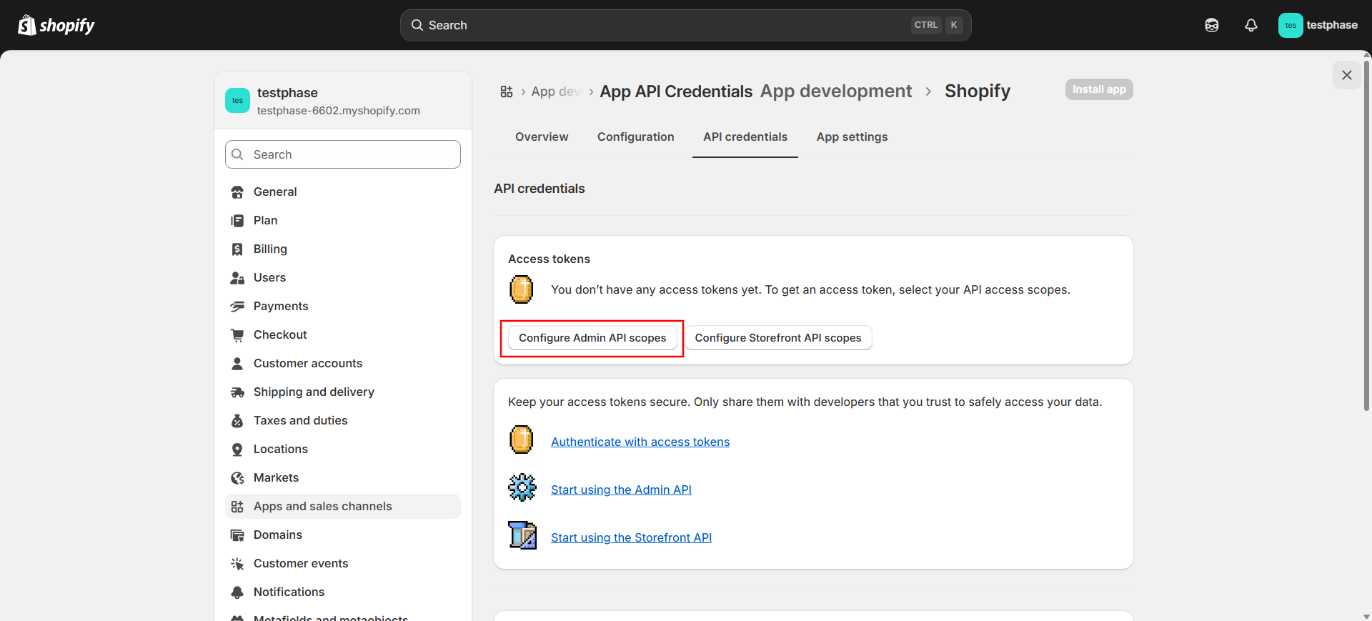 Configure Access Token